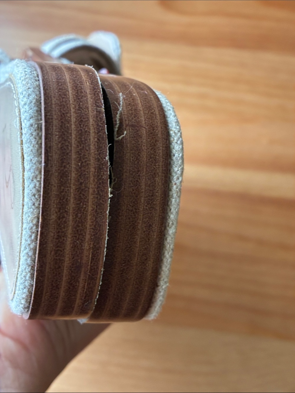 Neutral Beige Slide Mules with Gold Buckle - Picture 6 of 12